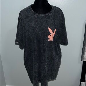 Vintage PLAYBOY Charcoal Tee with Peach Logo